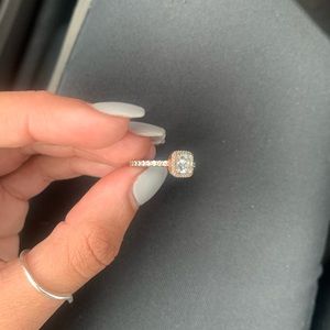 Rose Gold square Pandora ring